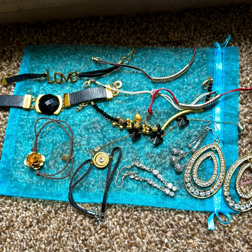 Bundle of bracelets and earrings